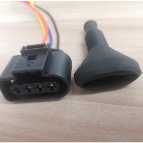 4 Pin/Way Female Auto Ignition Coil Connector Plug Wire Harness Cable With Rubber Boot Repair Kit Case For A4 A6 VW Passat