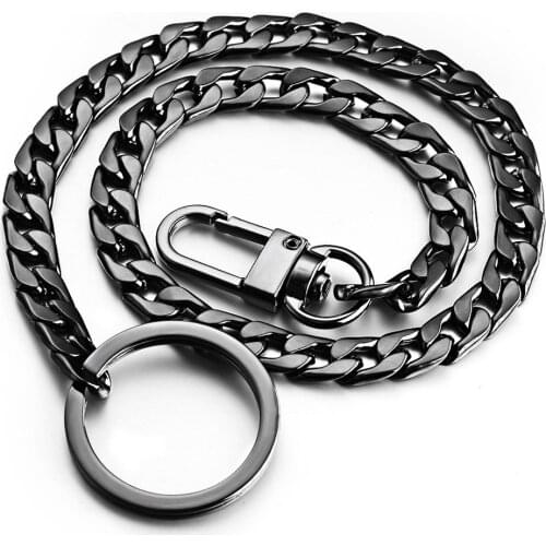 40cm Key Chains Metal Wallet Belt Chain Trousers Hipster Pants Hip Hop Rock Punk Street Keyring Anti-lost Keychain Lanyard