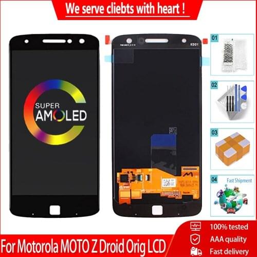 5.5" AMOLED For Motorola MOTO Z Droid XT1650 LCD Touch Screen Orig Display Digitizer Assembly Replacement Parts