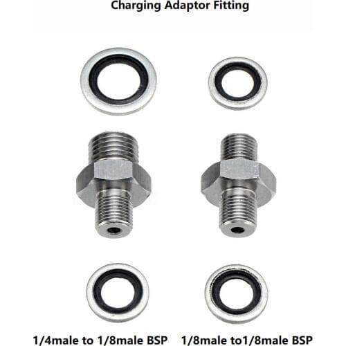 PCP Air Gun Rifle Charging Hose Adaptor Fitting Male 1/8BSP to 1/8BSP,1/8BSP to 1/4BSP