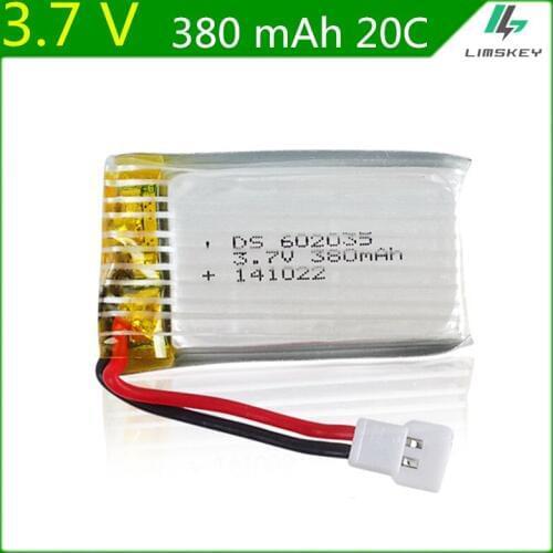 3.7V 380mAh battery For Hubsan X4 H107 Venus reached 385 DiFeida DFD F180 F47 F48 Lipo battery 602035 20C