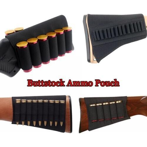 Hunting Gun Accessory 5/8/9/14 Rounds Shotgun Ammo Carrier Shell Holder 12/20 Gauge Shotgun Buttstock Ammo Pouch