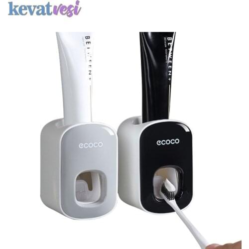 Bathroom Toothpaste Squeezer Automatic Toothpaste Dispenser Wall Mounted Toothbrush Holder Stand Bathroom Accessories Dust-proof