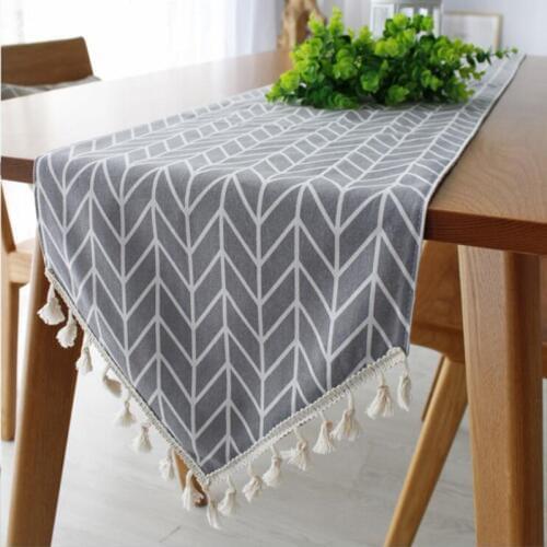 CFen As 8 Color Simple Modern Quality Table Runner Tassel Dining Table Place Mats Christmas Gift 1pc