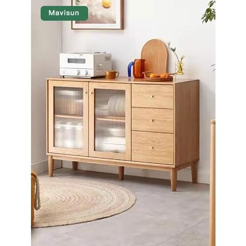 Pure eat edge ark Nordic oak solid wood tea tank of contemporary and contracted wine home sitting room cabinet