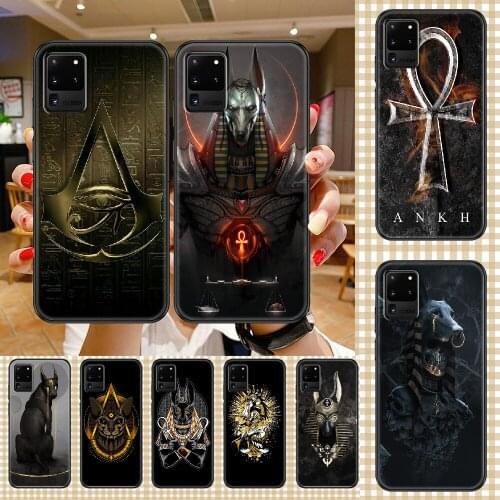 Art Egypt Nefertiti Anubis Phone case For Samsung Galaxy Note 4 8 9 10 20 S8 S9 S10 S10E S20 Plus UITRA Ultra black tpu back