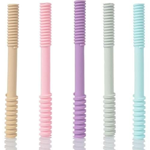 Baby Teethers Babies Oral Motor Chew Toys Silicone Hollow Teething Tube BPA Free Safe Teething Gift Infant Chewing Molar Stick