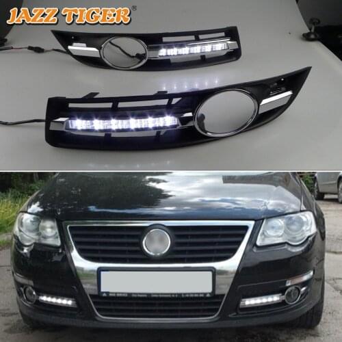 Daytime running lights For Volkswagen Passat B6 2007 -2009 VW Drl for cars Sequential turn signal auto Led fog lights headlights