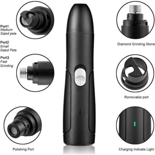 Electric Pet Nail Clipper Rechargeable USB Dog Nail Clippers Painless Nail Cutter Grooming Trimmer Big Scissors File for Dogs