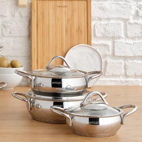 Emsan New Diamante 7 Piece Granite Cookware Set Black FREE SHİPPİNG