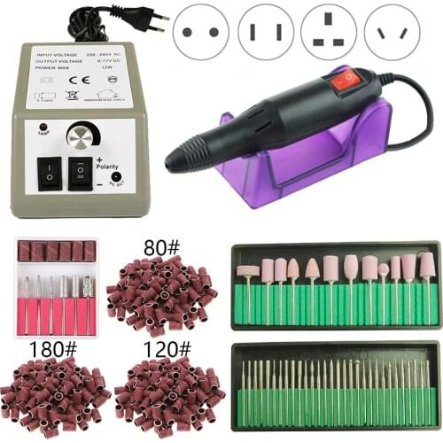 20000RPM Electric Nail Drill Machine Set Milling Cutters for Manicure Pedicure Tips Gel Remover File Strong Nail Drill Equipment