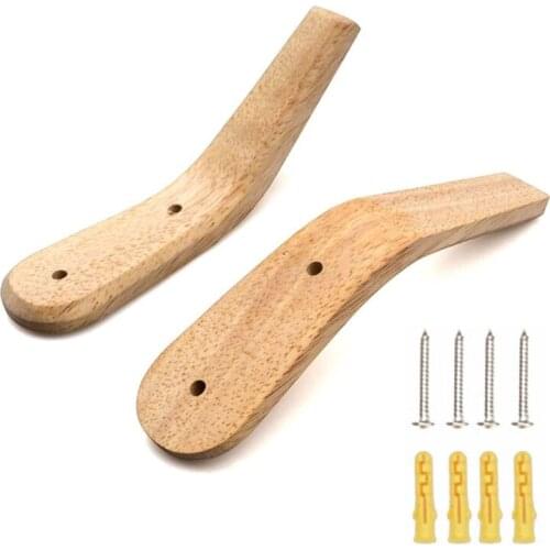 2Pcs Coat Rack Hooks Wall Mounted Handmade Beech Wood Hook Modern Wooden Hat Rack Bathroom Hanger Rustic Towel Hangers