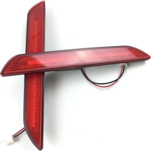 Red Lens Rear Bumper Side Marker Reflector LED Lights for Ford Mustang 2015-2018 Rear Bumper Signal Brake Lamp Lights