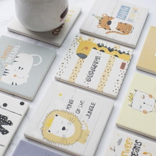 Cute Cartoon Coaster Creative Personality Placemat Diatomaceous Earth Environmental Insulation Pad