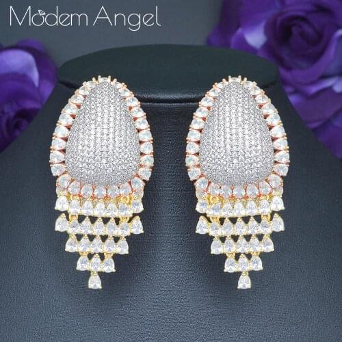 ModemAngel Trendy Super Long African Earrings For Women Earrings Geometric Drop Earring 2020 Brincos Female DIY Fashion Jewelry