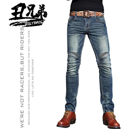 Uglybros ub04 classic cat whisk blue motorcycle jeans mens cycling pants motorcycle protective pants size 28-40 free shipping