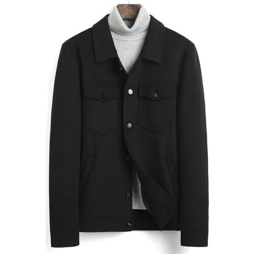 Double-sided Wool Coat Men Jacket Spring Autumn Woolen Coat Handmade Korean Short Mens Overcoat Coats and Jackets 6220 KJ5522