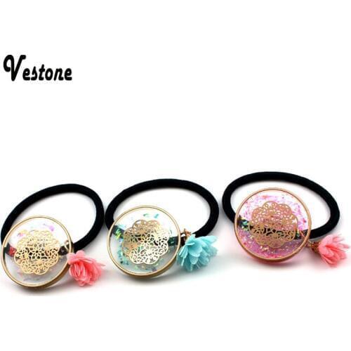 New style headband small fresh sequins hair ring / resin round personality hair rope rubber band hair accessorie-Chinese style