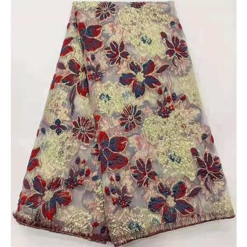 Latest African Lace Fabric High Quality Jacquard Brocade Lace Fabric French Organza Nigerian Lace Fabric For Wedding