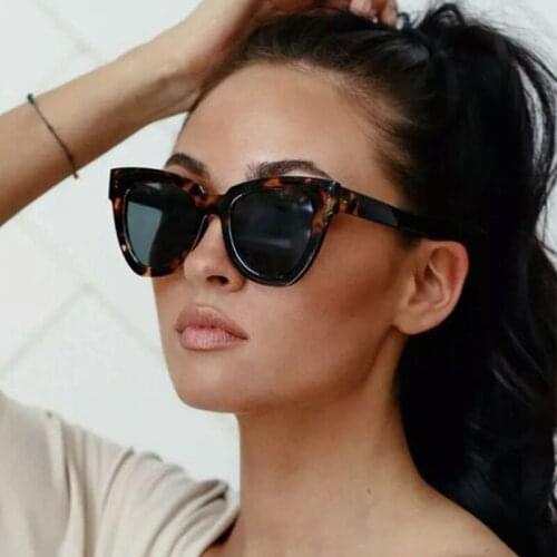 Fashion Sunglass Designer Big Frame Cat Eye Women Sun Glasses 2021 Trendy Shades Luxury Brand Cute Tortoiseshell Sunglasses UV