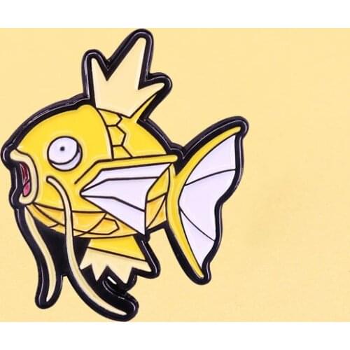 Lovely Crown Fish Enamel Pins Cartoon Aquarium Metal Brooch Men Women Fashion Jewelry Gifts Anime Movie Novel Hat Lapel Badges
