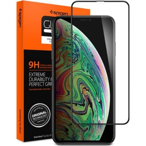 Spigen for iPhone x xs xr 11 Pro Max mini Glas.tR Slim Full Cover Tempered Glass 9H Hardness Black Border Screen Protector
