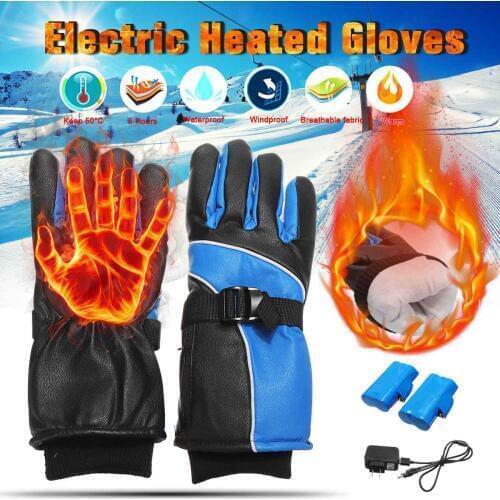 Outdoor Sport Winter Heated Ski Gloves Waterproof Electric Ski Motorcycle Battery Hand Warm Heating Gloves