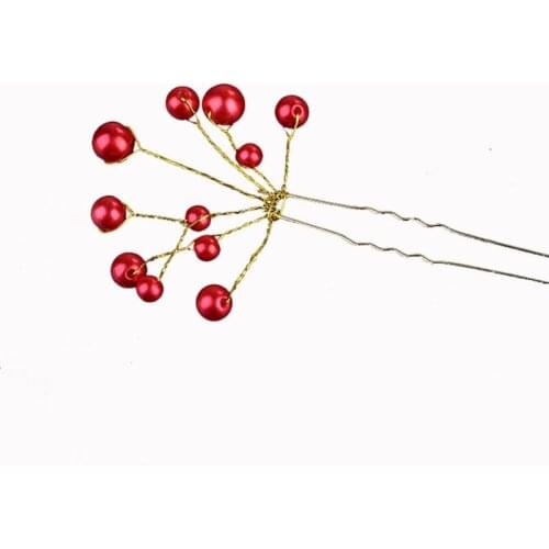 Bridal Crystal Pearl Flower Hair Pins Wedding Party Elegant Hairpins Bridesmaid Bride Headpiece Hair Jewelry Accessories