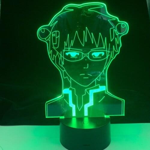 Anime Light The Disastrous Life of Saiki K LED Night Light for Birthday Gift 3D Lamp Bedroom Decoration Colorful Nightlight Saik