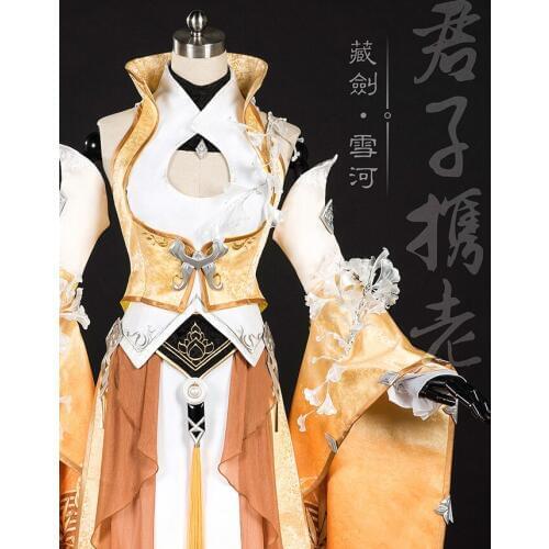 Xue He Senior Sister Jian Wang III Adult Women Cang Jian Group Anime Cosplay Costume Hanfu Female Full Set DHL free shipping
