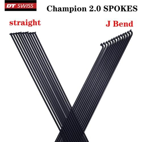Bicycle spokes DT Swiss Champion 2.0 round spokes J-bend/straight pull head bicycle spokes black bicycle spokes with copper cap