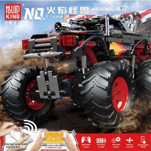 Mould King 18008 High-tech Remote Control Blocks APP RC Motorized Flame Climbing Truck Building Blocks MOC Bricks Toys For Boys