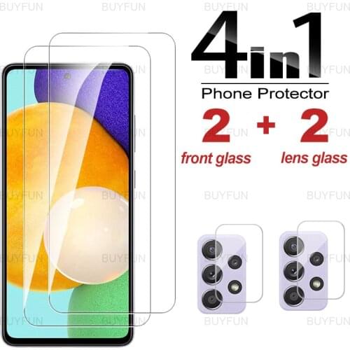 4IN1 Protective Glass for Samsung Galaxy A52 6.5 inch Screen Protector Phone Glass for samsung a52 a 52 5G 4G Camera Lens Film