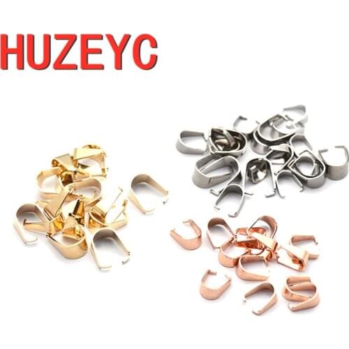 50pcs/Lot Stainless Steel Clip Clasp Melon Seed Button For DIY Jewelry Making Findings Accessories Pendant Necklace Connector