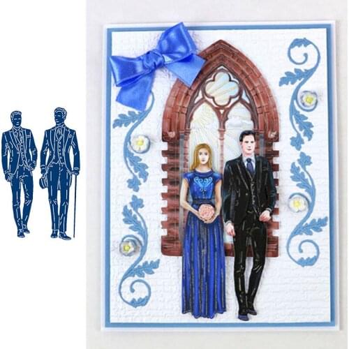 Groom and Bestman Human Figure Metal Cutting Dies Stencils for Scrapbooking Embossing Die Cards Making New 2019
