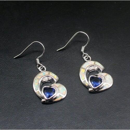 Hermosa White Fire Opal Sapphire Genuine 925 Silver Dangle Drop Hook Earrings Jewelry Gifts for Women Girls 20214404