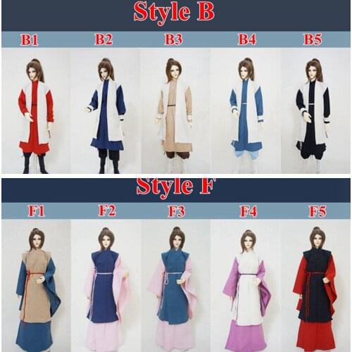 1/4 1/3 Scale BJD Clothes Hanfu Ancient Costume Dress Samurai Outfit For BJD/SD MSD SSDF ID75 Strong Uncle Longhun80 Doll B320BF