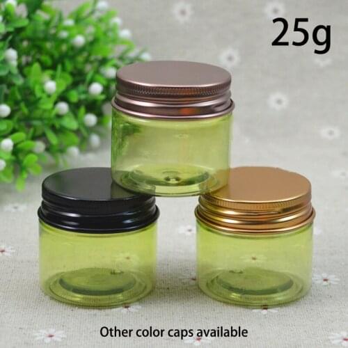 10pcs 25g Green Plastic Jar Empty Cosmetic Body Lotion Cream Container Candy Sugar Pill Travel Storage Bottle 1oz Free Shipping