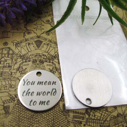 10pcs--"you mean the world to me"stainless steel charms 5 styles for choosing DIY Charms for necklace bracelets