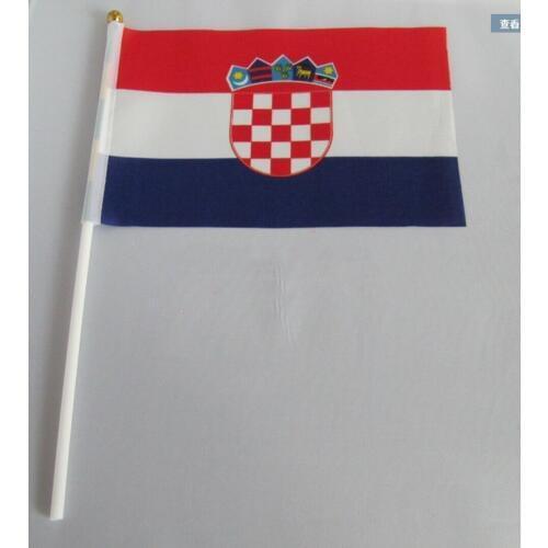 14 * 21 cm Croatia hand signal waving flag small banner flags