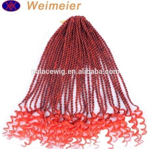 18" Goddess Senegalese Twist Faux Locs Crochet Hair Braids Curl End Twist Synthetic Braiding Hair ExtensionFree Shipping