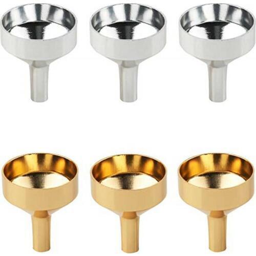2pc Aluminum Funnels preservative Small Mouth Hopper seperatory funnel for Oil Perfume Refill Container filters Educational Lab