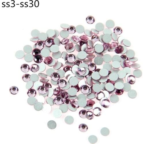 288/1440pcs Crystal Machine Cut SS3-SS30 Lt Amethyst Flat Back Non Hotfix Rhinestones For DIY Designs Nail Art Decoration