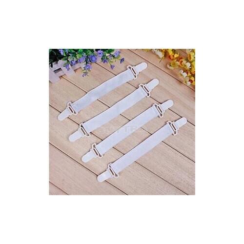 4 Pcs/set White Bed Sheet Mattress Cover Blankets Grippers Clip Holder Fasteners Elastic Set