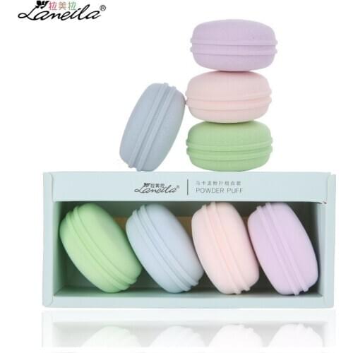 4PCS/set Macaron Cosmetics Puff Set Wet and Dry Makeup Blender Powder Puff Beauty Sponge Foundation Cosmetics Puff Birthday Gift