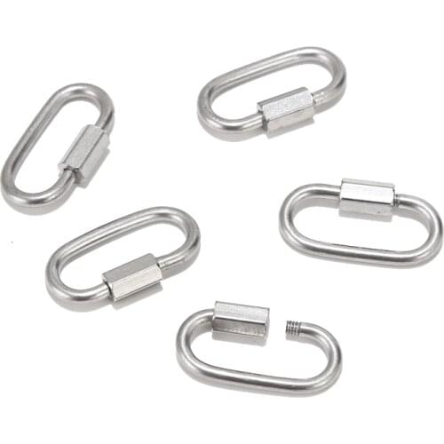 4pcs Stainless Steel Screw Locking Charm Square Oval Rectangle Shape Link Charms Loose Connectors Pendant For DIY Jewelry Making