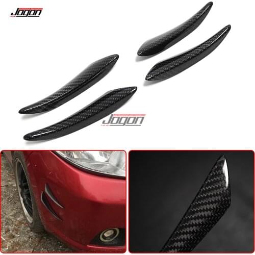 4Pcs Carbon Fiber Front Bumper Lip Splitter Fins Body Spoiler Canards Refit Trim For LEXUS IS ES GS LS RC F Sport 2003-2017
