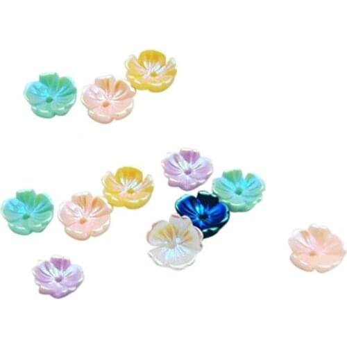 50pcs/lot wholesale new creative resin flower 8mm beads connectors manicure for diy nails decorate jewelry accessories material