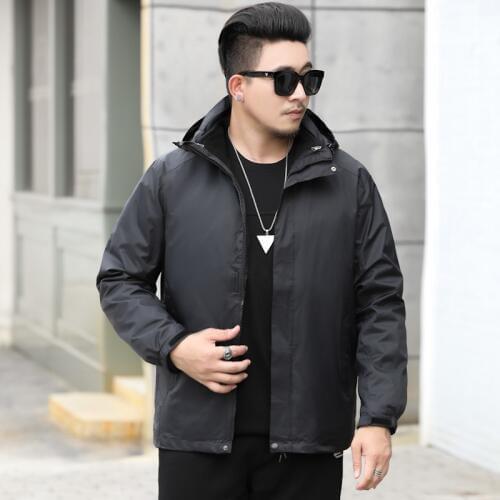 8XL 7XL plus size 2020 Men Casual Hooded Parka Winter Men Fashion Patchwork Cotton Coat Thick Warm Hooded Parka Jacket 2 in 1