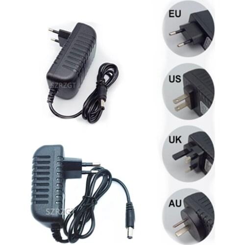 12V 24W EU US Plug Driver Adapter AC110V 220V to DC 12V 2A 5.5*2.1mm LED Power Supply For LED Strip Lights Transformer Adapter